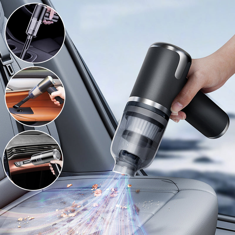 Aspirador de pó portátil para carros, residências e janelas, potente e recarregável via USB