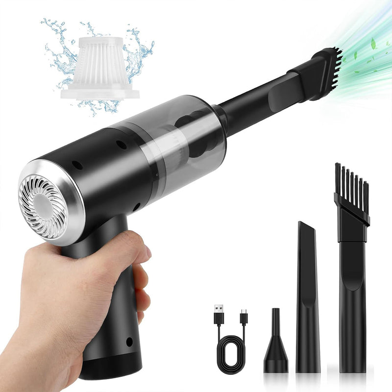 Aspirador de pó portátil para carros, residências e janelas, potente e recarregável via USB