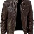 Jaqueta masculina slim fit para motociclista, coleção outono inverno