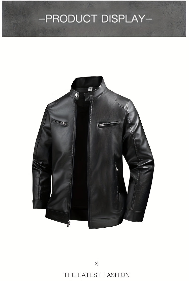 Jaqueta masculina slim fit para motociclista, coleção outono inverno