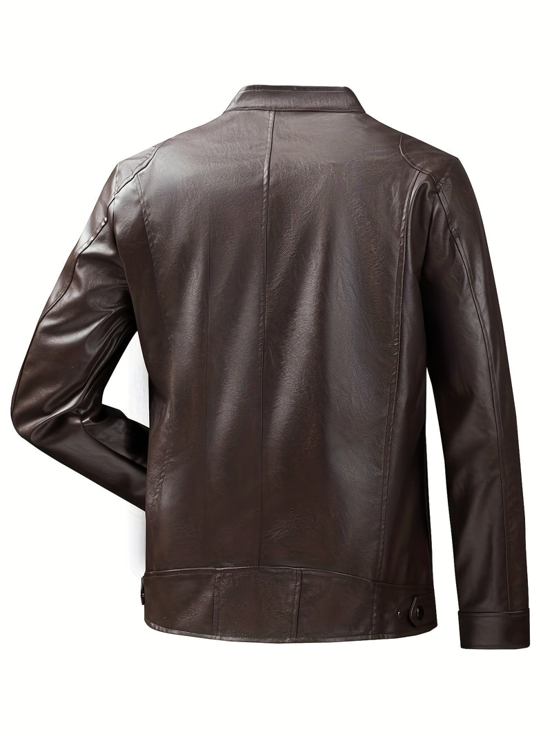 Jaqueta masculina slim fit para motociclista, coleção outono inverno