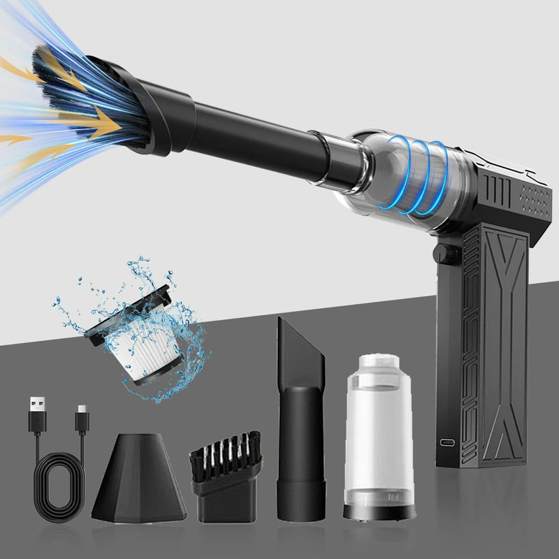 Aspirador de pó portátil para carros, residências e janelas, potente e recarregável via USB