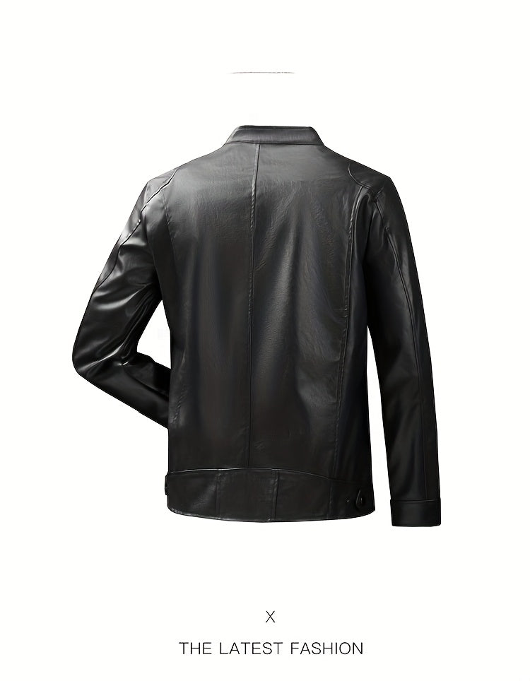 Jaqueta masculina slim fit para motociclista, coleção outono inverno