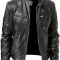 Jaqueta masculina slim fit para motociclista, coleção outono inverno