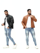 Jaqueta masculina slim fit para motociclista, coleção outono inverno