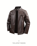 Jaqueta masculina slim fit para motociclista, coleção outono inverno