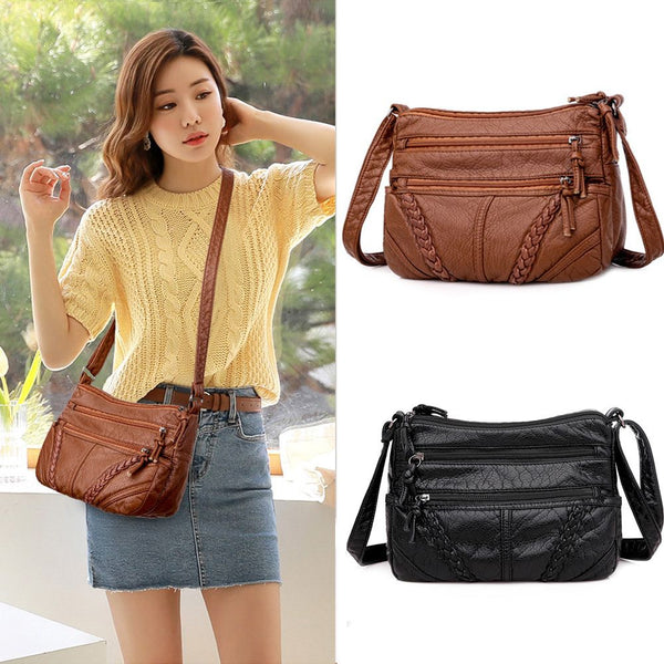 Women's Leather Crossbody Bag - Buy 1 Get 2