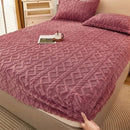 Winter Quilted Velvety Mattress Cover