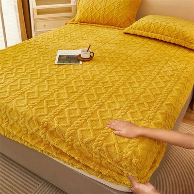 Winter Quilted Velvety Mattress Cover