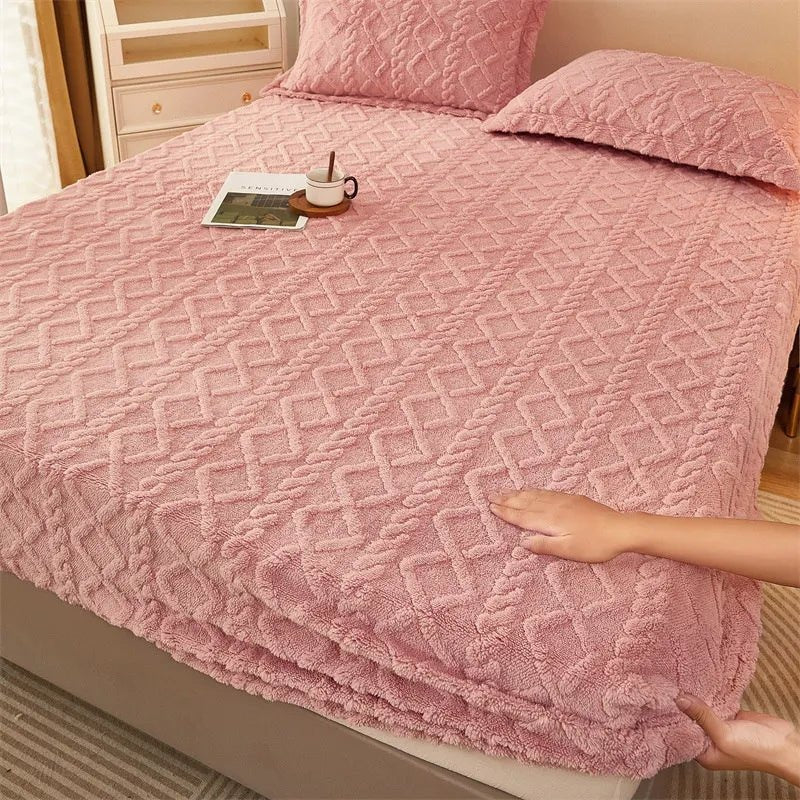 Winter Quilted Velvety Mattress Cover