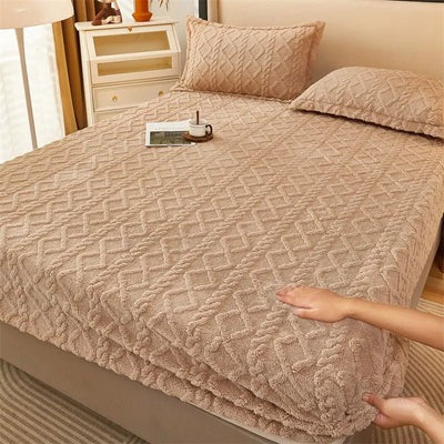 Winter Quilted Velvety Mattress Cover