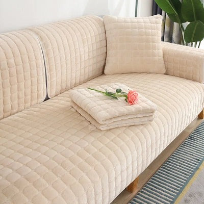 Universal Non-Slip Velvet Sofa Cover - SoftShield