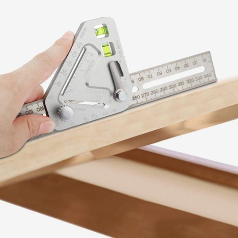 Multifunctional Aluminum Adjustable Square with Level