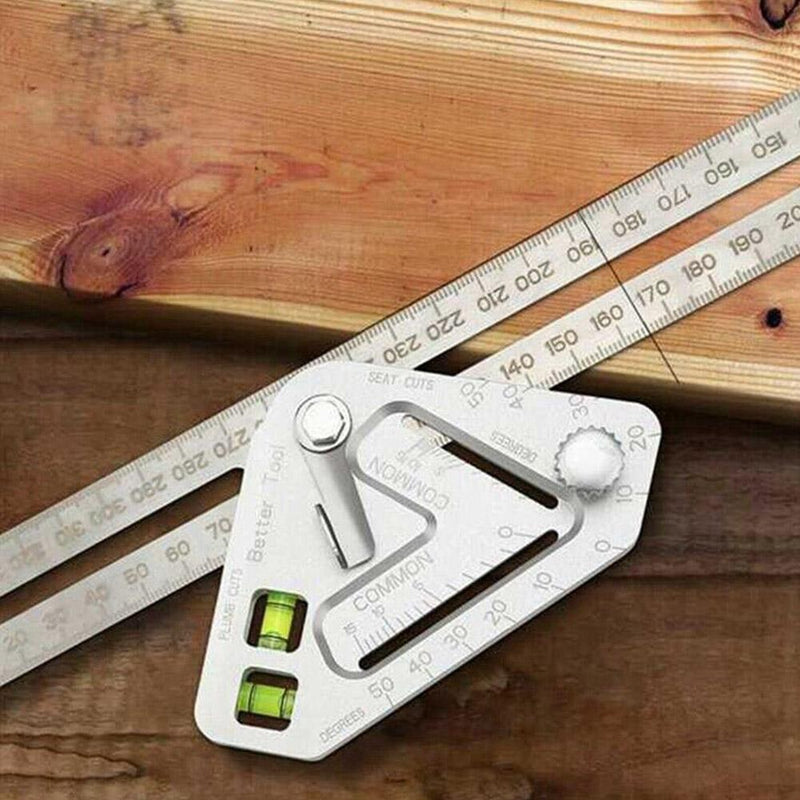 Multifunctional Aluminum Adjustable Square with Level