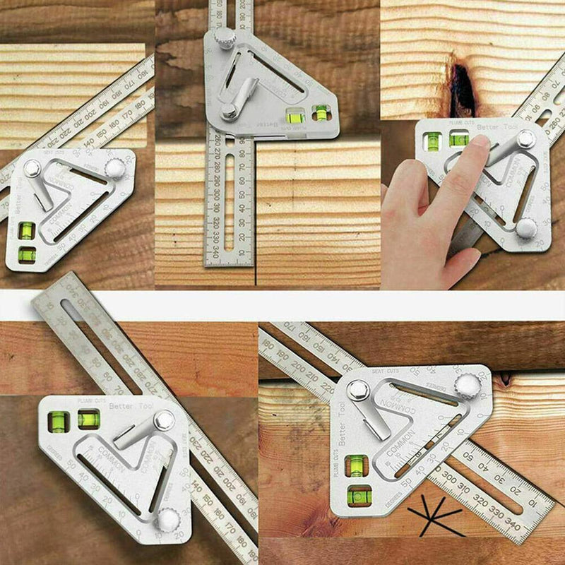 Multifunctional Aluminum Adjustable Square with Level