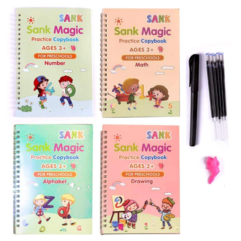 Magic Reusable Handwriting Notebook - Set of 4 Notebooks