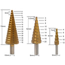 Complete Kit 6 Titanium Step Drill Bits