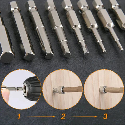 Complete Magnetic Hex Drill Bit Kit 7 Pieces