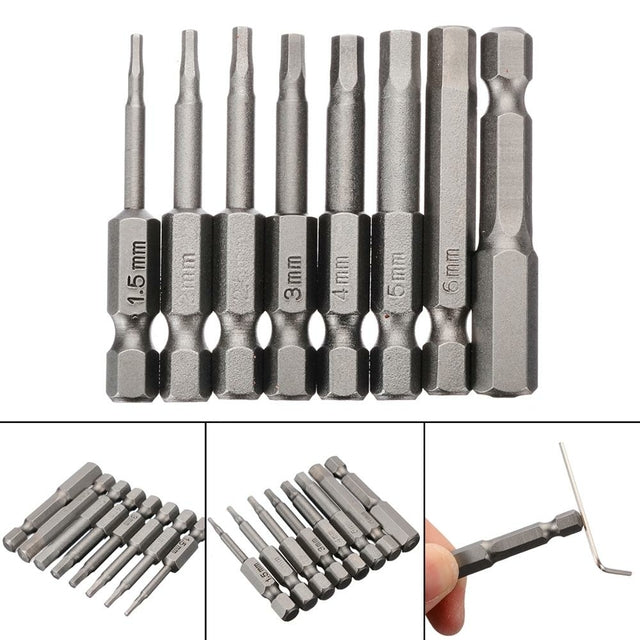Complete Magnetic Hex Drill Bit Kit 7 Pieces