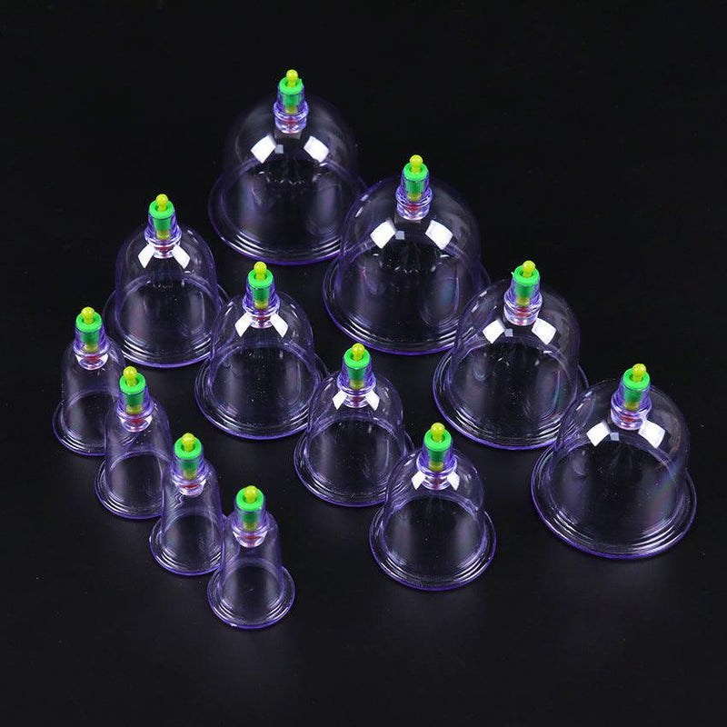 Ventosas com 12 Peças + Bomba para Ventosaterapia Kit