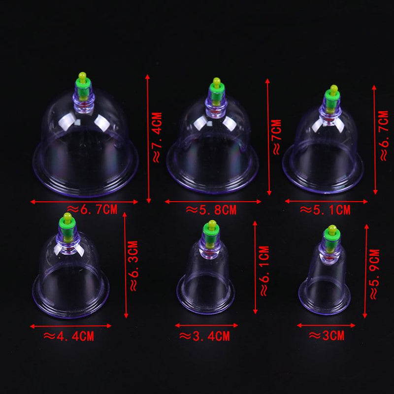 Ventosas com 12 Peças + Bomba para Ventosaterapia Kit