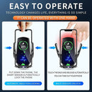 Carregador Telefone sem fio, Sensor de carregamento rápido, suporte de fixação automática para iPhone e All Qi Enable e Android, 15W