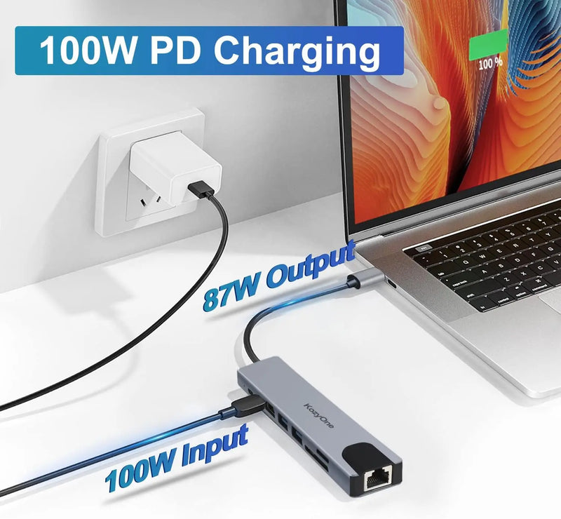 Estação Hub de Multi Conecção USB - Cartões - HDMI - 8 portas