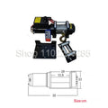 Guincho Elétrico corda de Aço 12V/24V - 2.040KG Tração -  Carro - Pickup off -road Controle