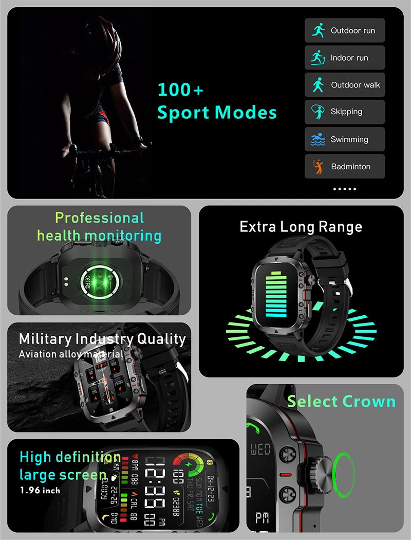 Xiaomi Multi-Function Military Smart Watch for Health Monitoring