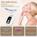 Antirugas - Massageador de rosto  e Pescoço,  possui Microrrentes elétricas com Terapia de luz .