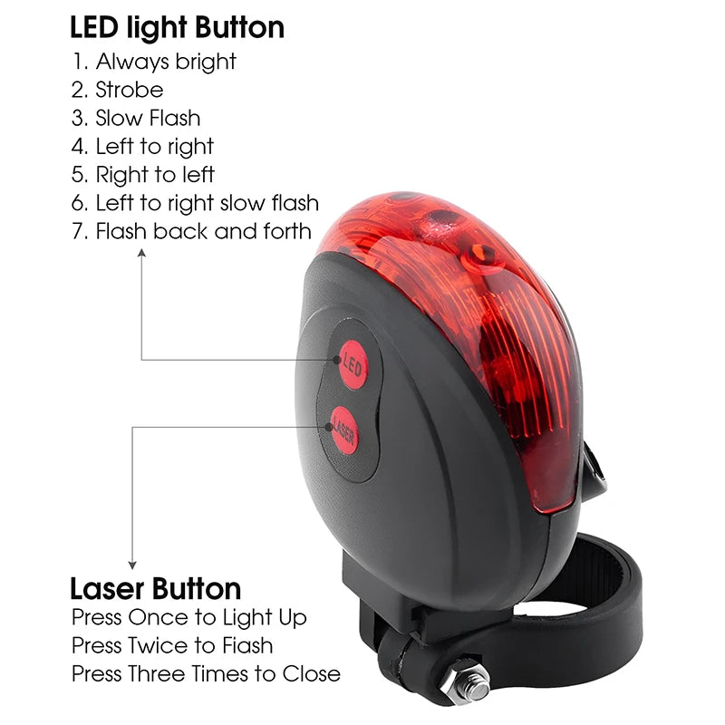 Safety Rear Bicycle Light - Waterproof