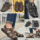 Sandália de Couro Masculina Ortopédica Antiderrapante