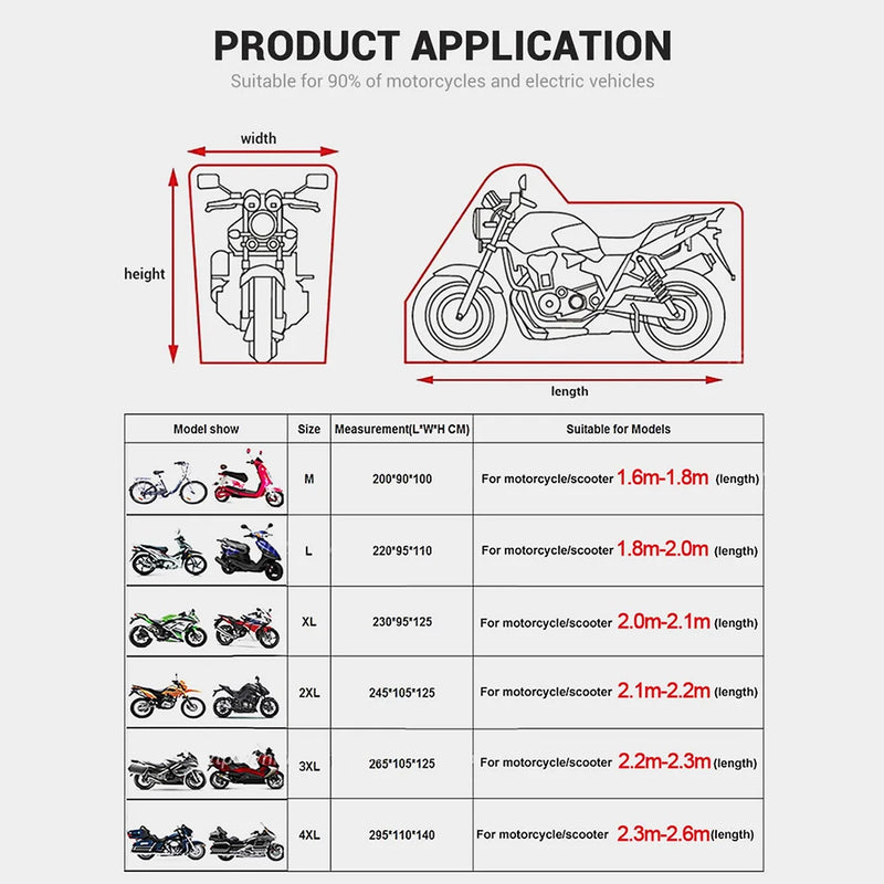 Capa para Moto - Bicicleta, Scooter  - a prova de agua,Poeira e  Sol