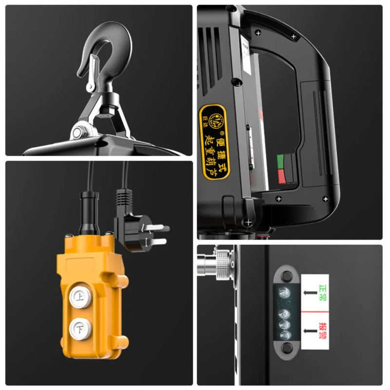 Electric portable crane with 500kg capacity - Remote control operation