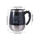Caneca portátil de 450ml com misturador automático elétrico