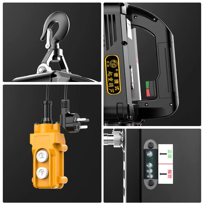 Electric portable crane with 500kg capacity - Remote control operation