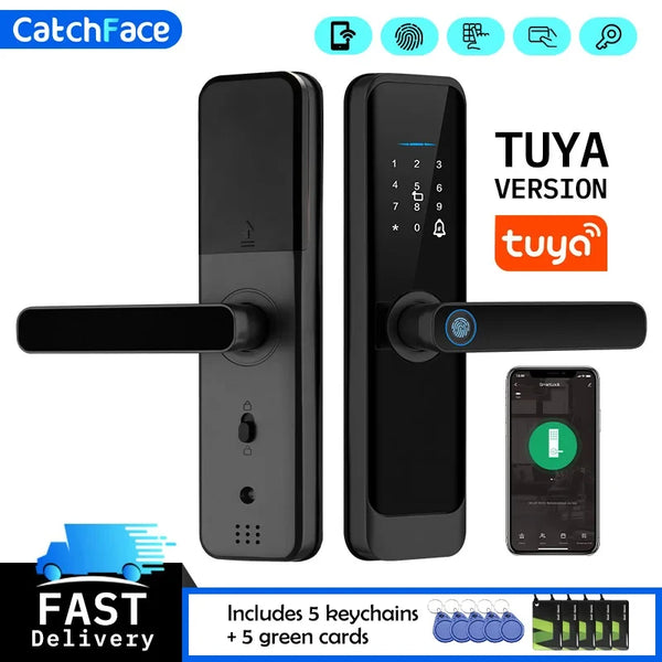 Smart Electronic Lock with VOICE in Portuguese - Password - Card - Wifi - Keys - App
