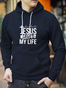 Blusa Masculina com capuz - JESUS salvou minha Vida.