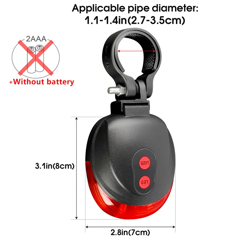 Safety Rear Bicycle Light - Waterproof