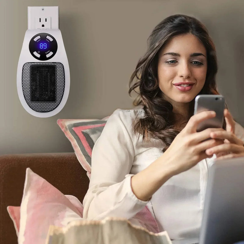 Aquecedor Elétrico Portátil de parede com Controle Remoto 500W