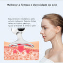 Antirugas - Massageador de rosto  e Pescoço,  possui Microrrentes elétricas com Terapia de luz .