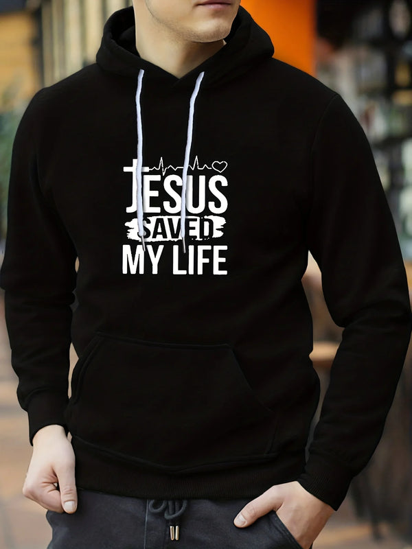 Men's hooded sweatshirt - JESUS ​​saved my life.