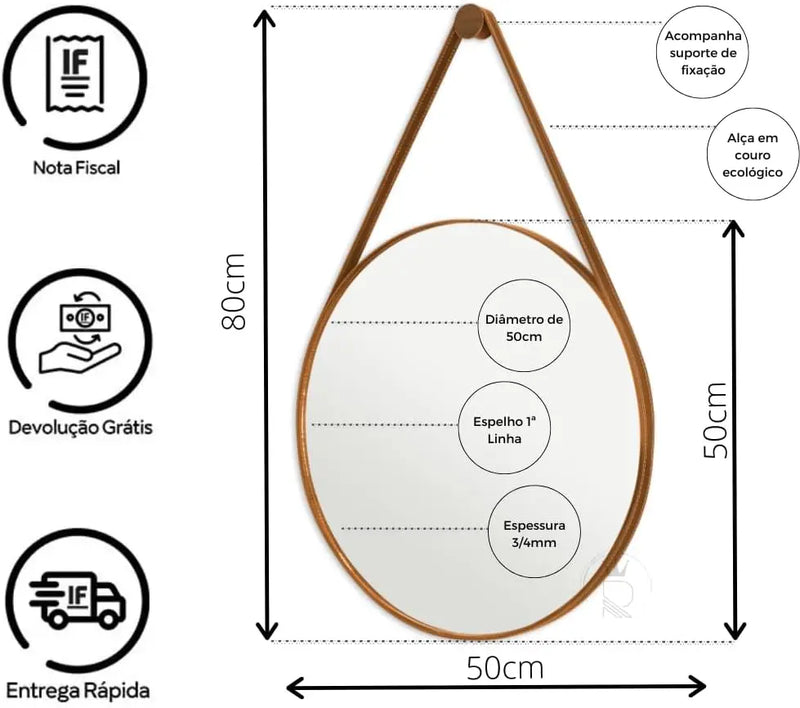ESPELHO SCANDINAVO REDONDO