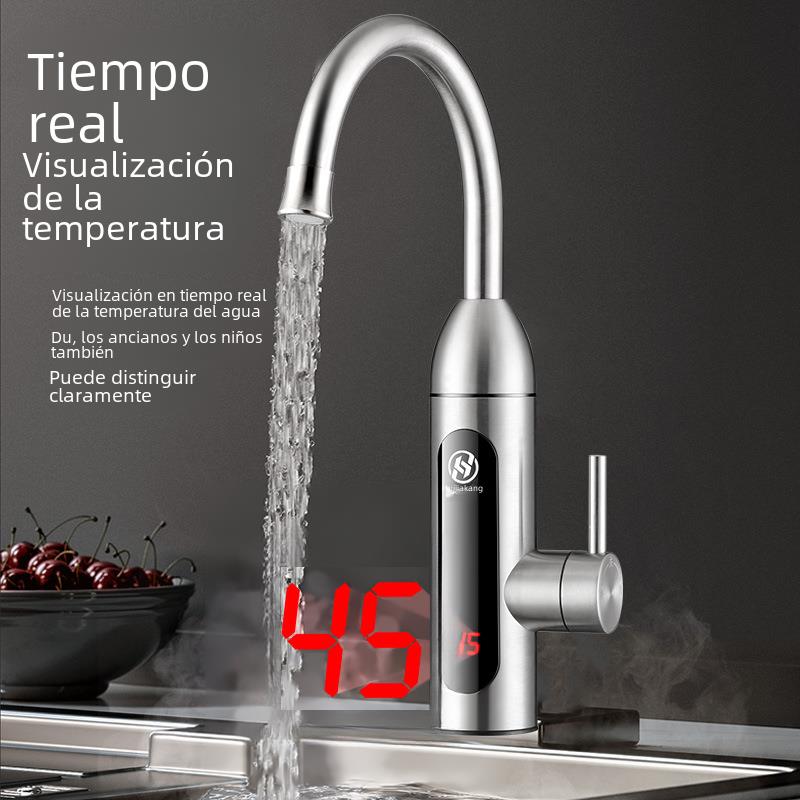 Torneira de cozinha  com display digital, tela grande, aquecimento rápido, torneira de cozinha instantânea, aço inoxidável