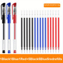 Pacote com 18 canetas em gel: 3 canetas + 15 refis. Caneta à base de água padrão euro