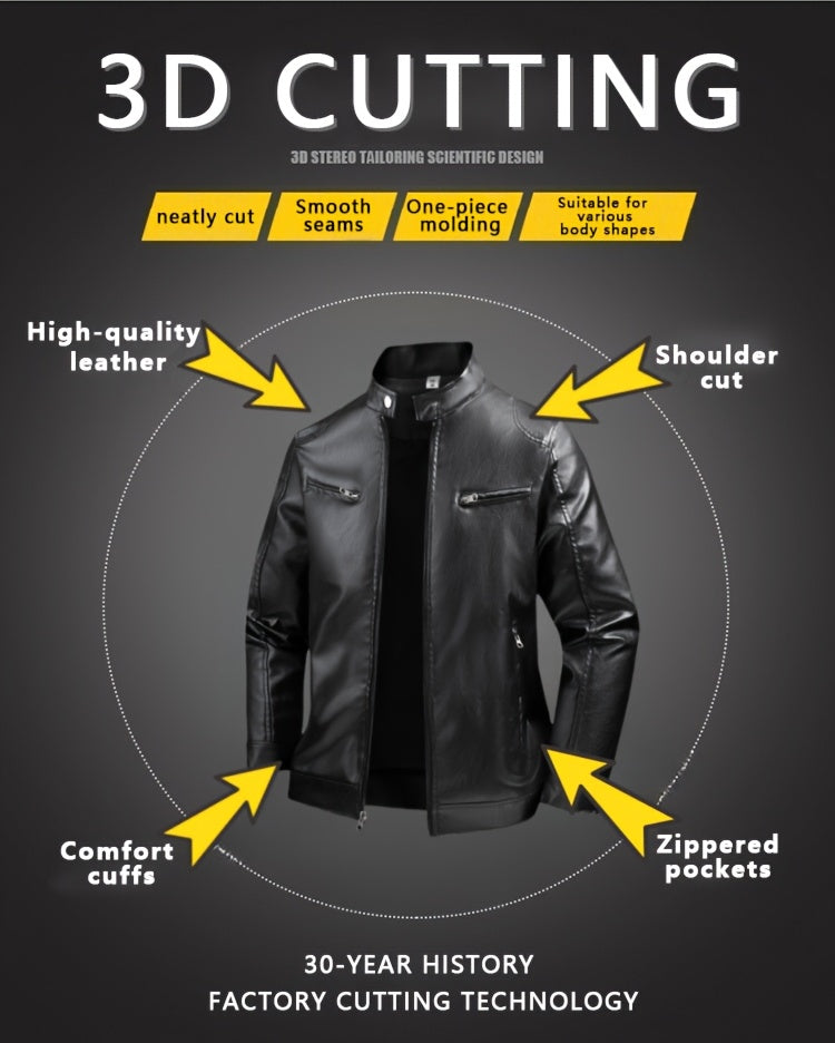 Jaqueta masculina slim fit para motociclista, coleção outono inverno