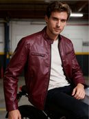 Jaqueta masculina slim fit para motociclista, coleção outono inverno